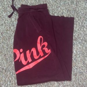 VS pink maroon flare legged sweatpants